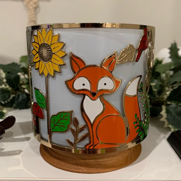 Bath & Body Works 3 Wick Candle Holder Fox Autumn Fall Woodland Creatures